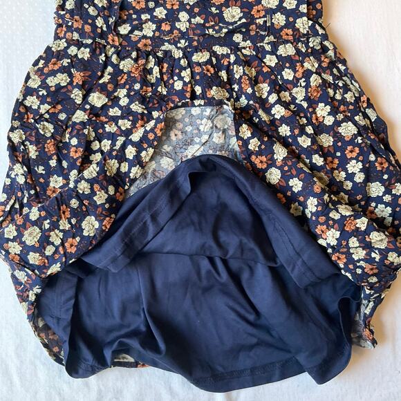 DR2 Women Mini Dress size XS ShortSleeve V-neck Pockets Floral Blue & Yellow - Picture 7 of 10